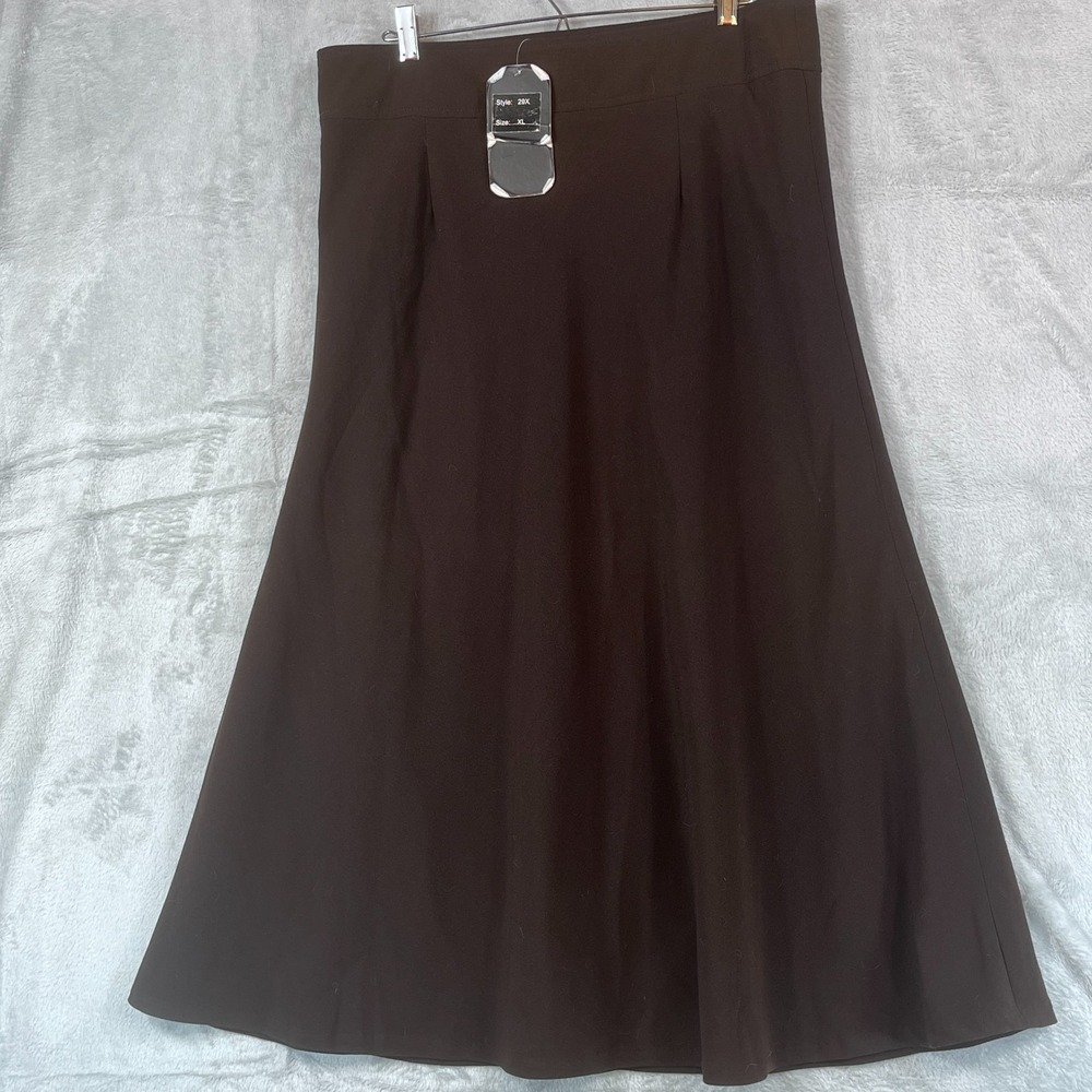 Journee Collection Women XL Brown Long A-Line Skirt Midi Flowy Flirty Career